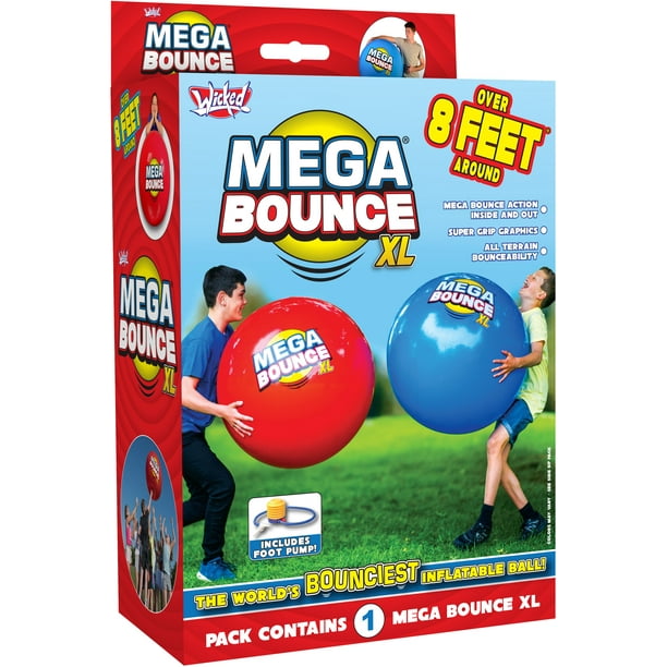 Wicked Mega Bounce Junior inflatable Ball Worlds Bounciest Outdoor Toy Fun BLUE